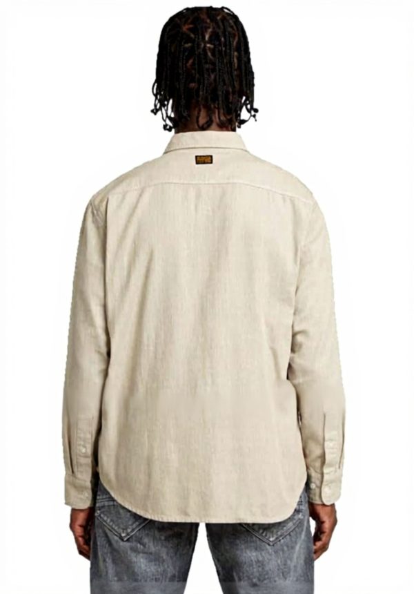 Chemise marine homme G-STAR slim col boutonnée beige