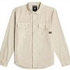 Chemise marine homme G-STAR slim col boutonnée beige