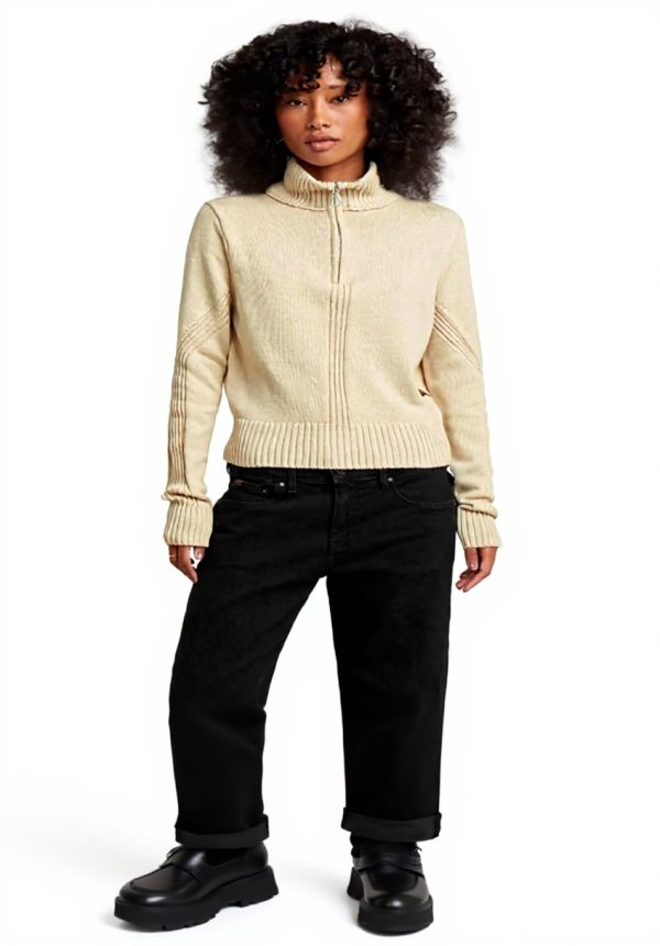 Pull G-Star Milano Demi-Zip Femme Tricot Confortable Stretch