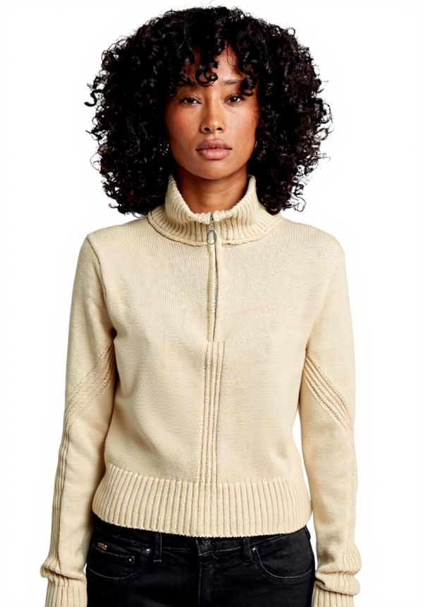 Pull G-Star Milano Demi-Zip Femme Tricot Confortable Stretch