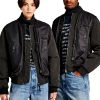 G-Star Bomber Unisex Lifevest Vestes Homme Noir Col Côtelé