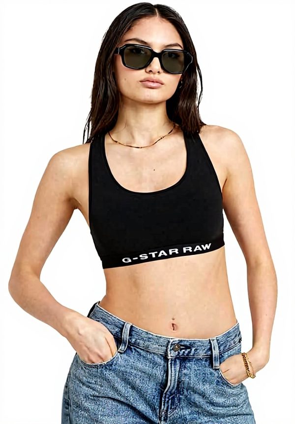 Soutien-gorge de sport G-Star Bralette Femme Noir Blanc