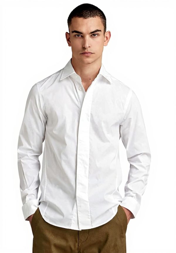 Chemise boutonnée G-Star Superslim Homme Blanc Formel