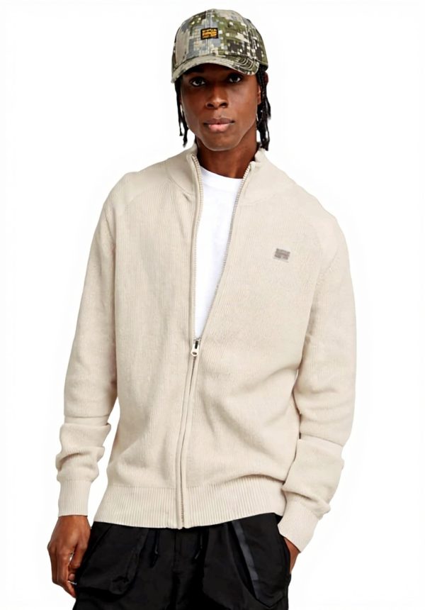 G-Star Zip Thru Knit Sweat-Shirt Homme - Maille Détailée