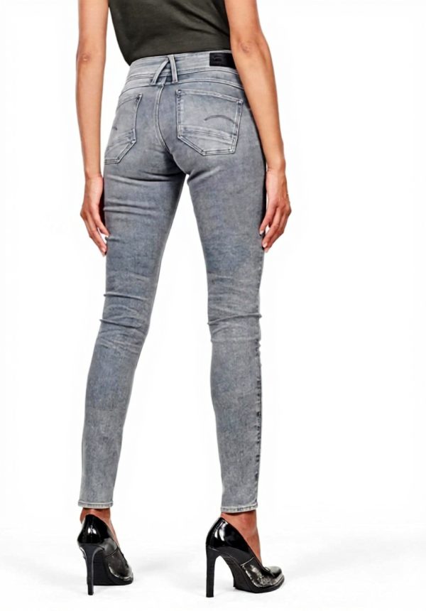 Jean G-Star Femme Lynn Mid Skinny Gris Ajustement Mince