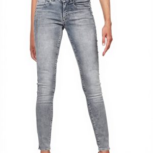 Jean G-Star Femme Lynn Mid Skinny Gris Ajustement Mince
