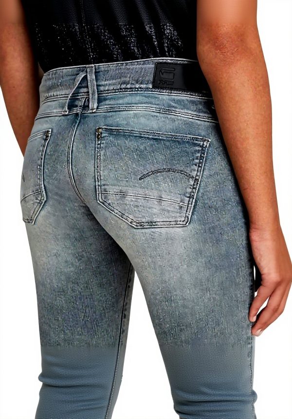 Jean G-Star Femme Lynn Mid Skinny Gris Ajustement Mince