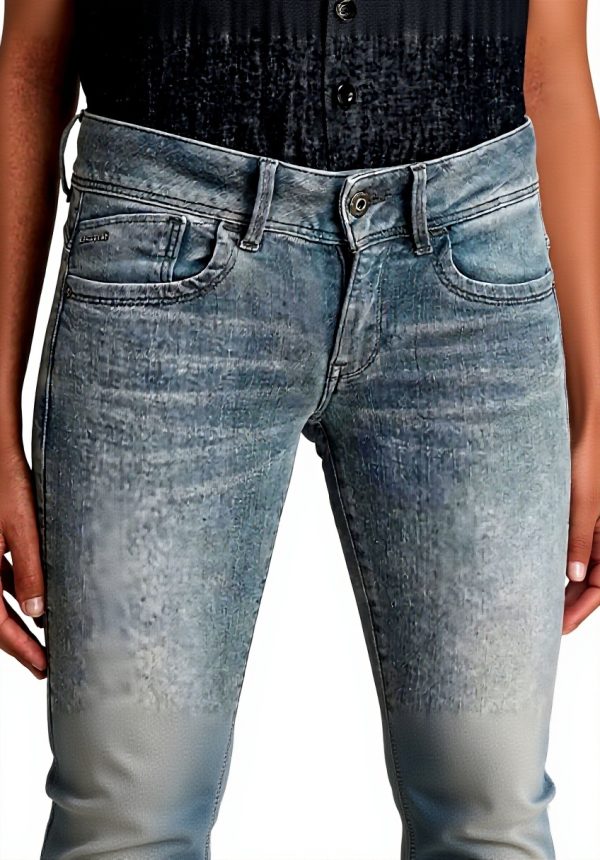 Jean G-Star Femme Lynn Mid Skinny Gris Ajustement Mince