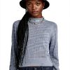 Pull G-Star Femmes Pointelle Tricot Texturé Gris Noir Bleu