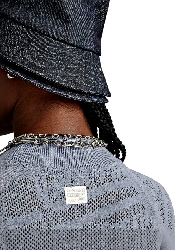 Pull G-Star Femmes Pointelle Tricot Texturé Gris Noir Bleu