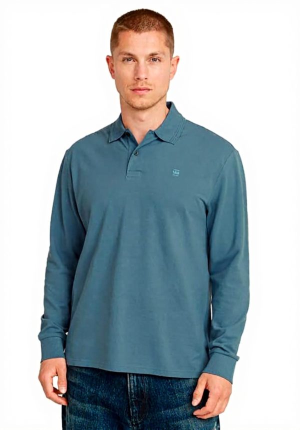 Polo G-STAR Hommes Dunda Core - Col côtelé, broderie