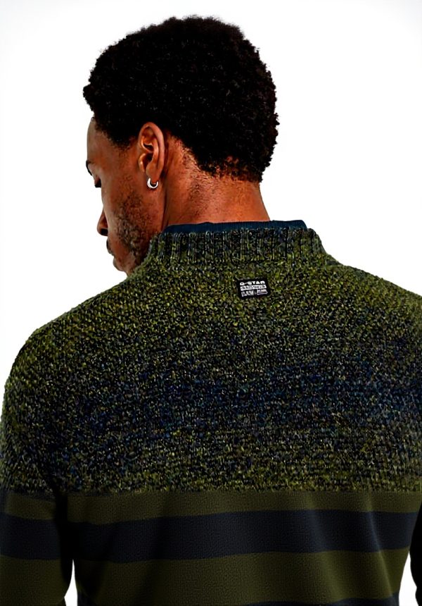 Pull G-Star Hommes Gradient Tricoté Encolure Côtelée