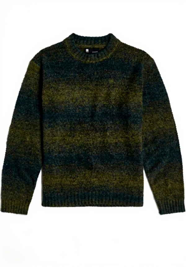 Pull G-Star Hommes Gradient Tricoté Encolure Côtelée