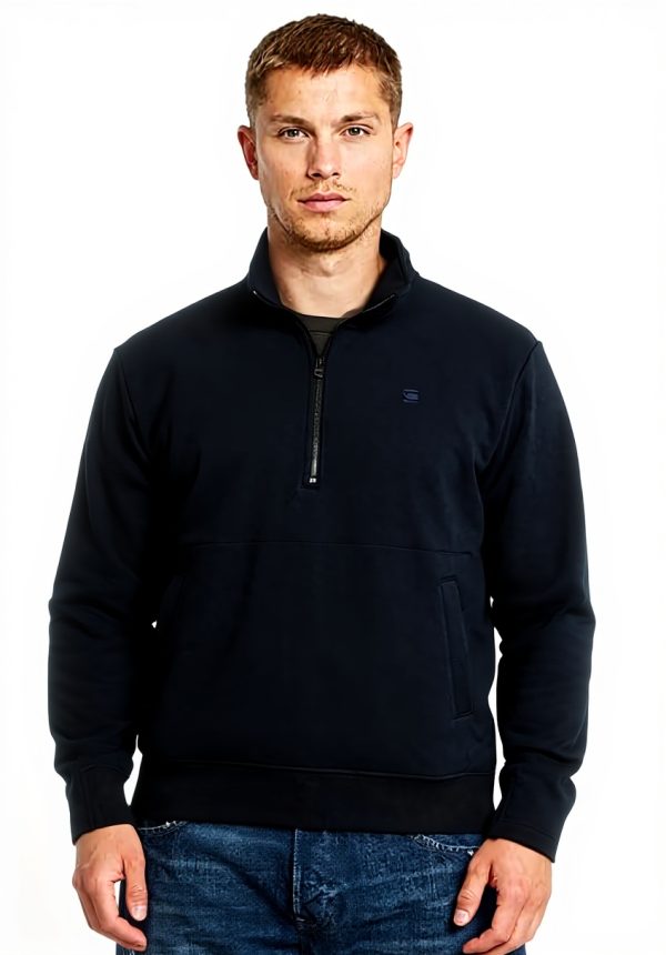 G-STAR Hommes Nifous Half Zip Sweater - Col montant et poche