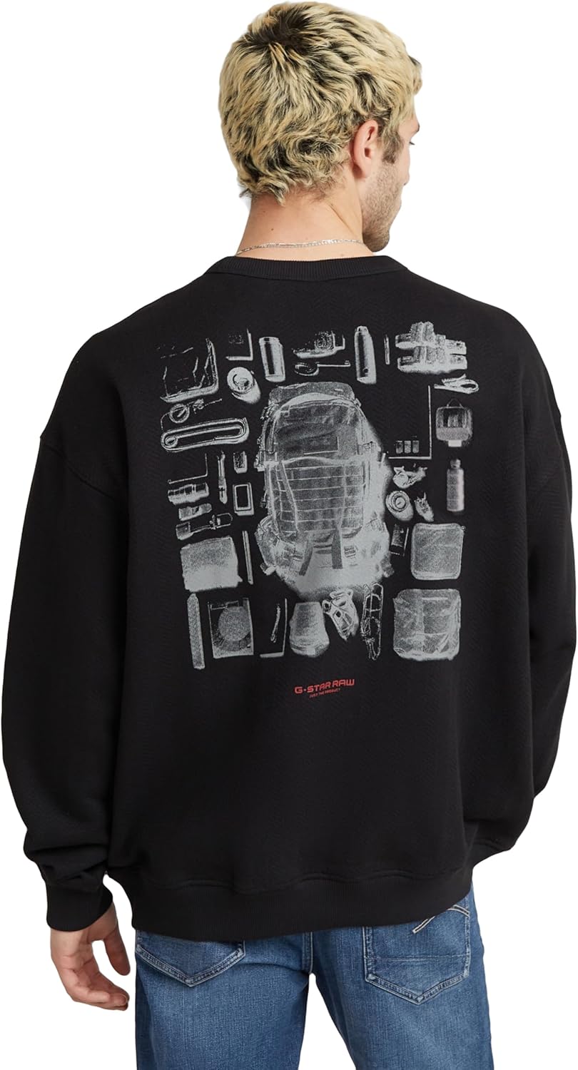 G-Star Knolling Back GR Loose Sweatshirt front view showing ribbed details