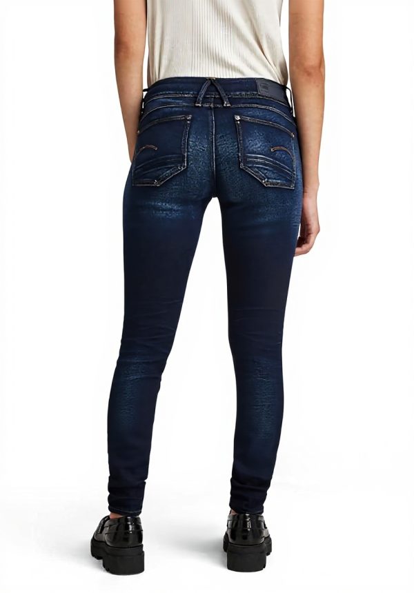 Jeans Skinny G-Star Lynn Taille Moyenne Femme Bleu