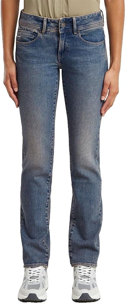 G-Star Midge Slim Straight Jeans front and back view showing fit and details