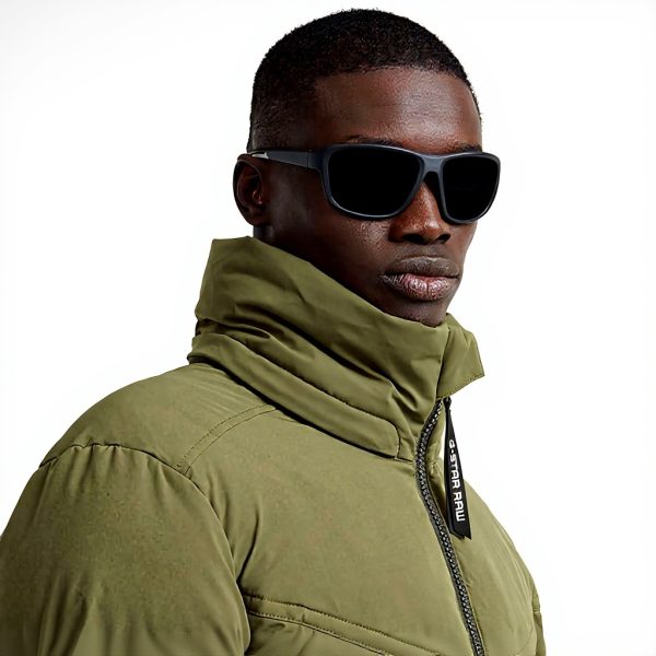 G-Star Parka Homme Capuche Amovible Doublé Vert Bleu Noir