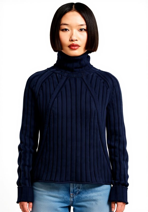 G-Star Washed Loose Turtle Knit Sweatshirt Women Comfort Fit